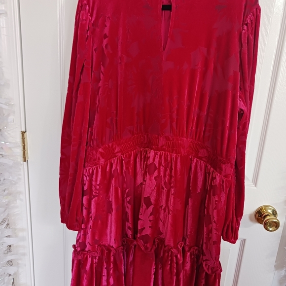 ELOQUII Elements Red Burnout Floral Velvet Dress Size  22/24 party event date - Picture 12 of 12